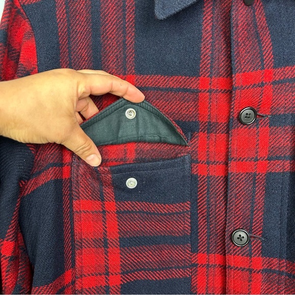 Vintage Pendleton virgen wool buffalo plaid men’s coat jacket M hunting mackinaw - Picture 6 of 11